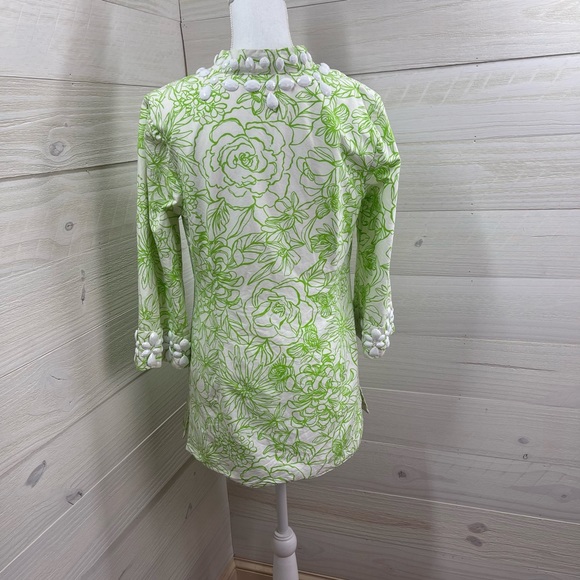 Lilly Pulitzer Newbury Beaded Draw the Line Faille Floral Tunic 8 FREE SHIP - Picture 4 of 6
